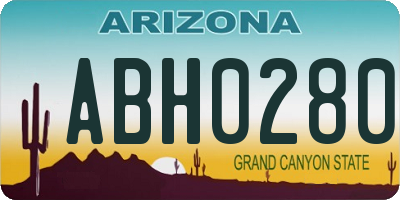 AZ license plate ABH0280