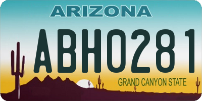 AZ license plate ABH0281