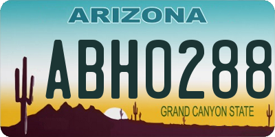 AZ license plate ABH0288