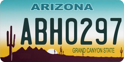 AZ license plate ABH0297