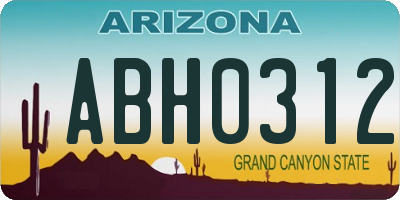 AZ license plate ABH0312