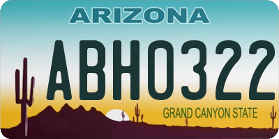 AZ license plate ABH0322
