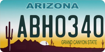 AZ license plate ABH0340