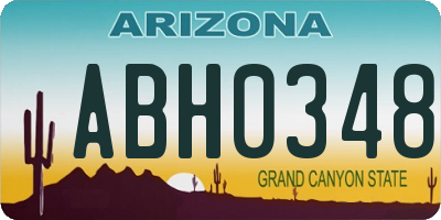 AZ license plate ABH0348