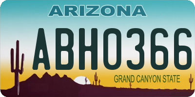 AZ license plate ABH0366