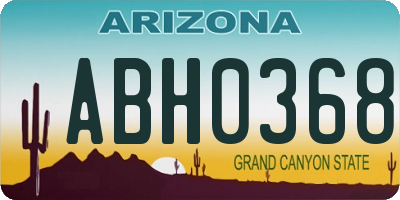 AZ license plate ABH0368