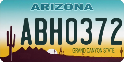 AZ license plate ABH0372