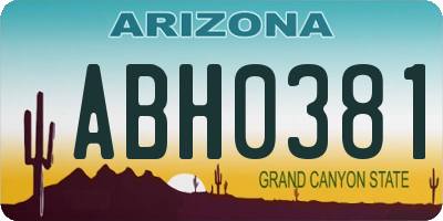 AZ license plate ABH0381