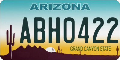 AZ license plate ABH0422