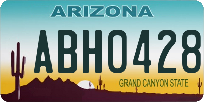 AZ license plate ABH0428