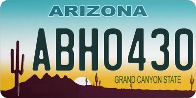 AZ license plate ABH0430