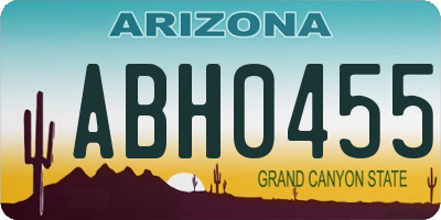 AZ license plate ABH0455