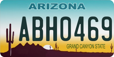 AZ license plate ABH0469