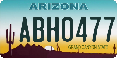 AZ license plate ABH0477