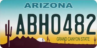 AZ license plate ABH0482