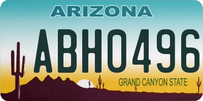 AZ license plate ABH0496