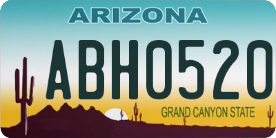 AZ license plate ABH0520