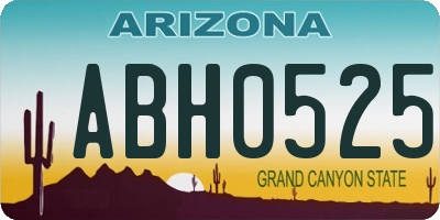 AZ license plate ABH0525