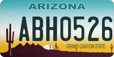 AZ license plate ABH0526