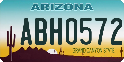 AZ license plate ABH0572