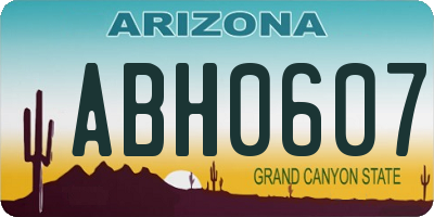 AZ license plate ABH0607