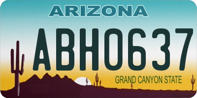 AZ license plate ABH0637
