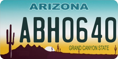 AZ license plate ABH0640