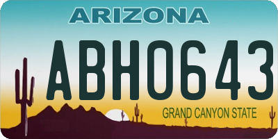 AZ license plate ABH0643