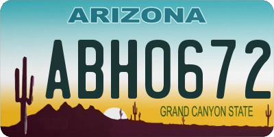 AZ license plate ABH0672