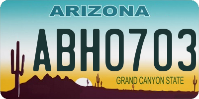 AZ license plate ABH0703