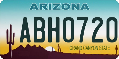 AZ license plate ABH0720