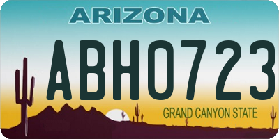 AZ license plate ABH0723