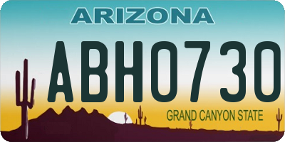 AZ license plate ABH0730