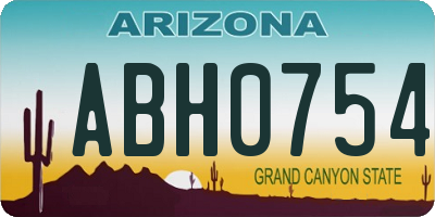 AZ license plate ABH0754
