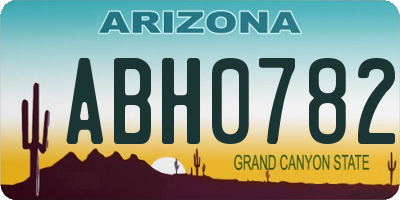 AZ license plate ABH0782