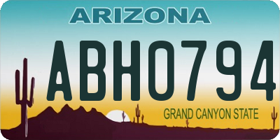 AZ license plate ABH0794