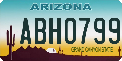 AZ license plate ABH0799