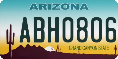 AZ license plate ABH0806