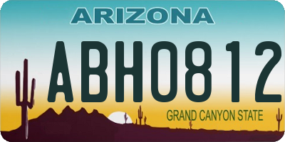 AZ license plate ABH0812