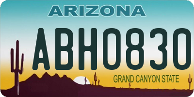 AZ license plate ABH0830