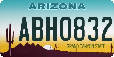 AZ license plate ABH0832