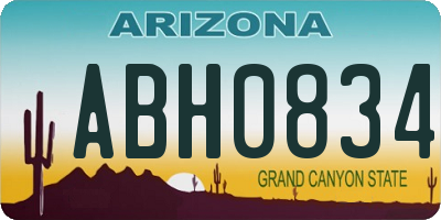 AZ license plate ABH0834
