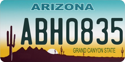 AZ license plate ABH0835