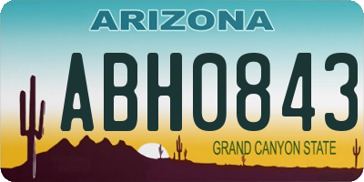 AZ license plate ABH0843