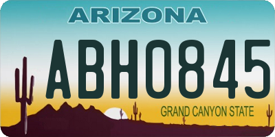 AZ license plate ABH0845