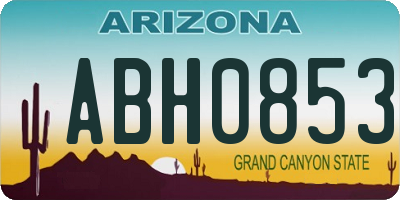 AZ license plate ABH0853
