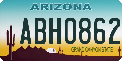 AZ license plate ABH0862
