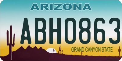 AZ license plate ABH0863