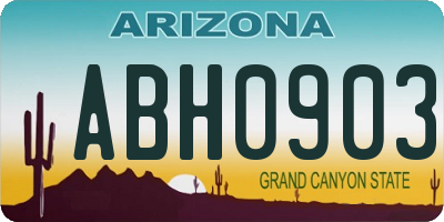 AZ license plate ABH0903
