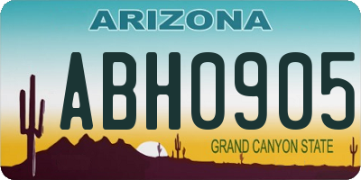 AZ license plate ABH0905